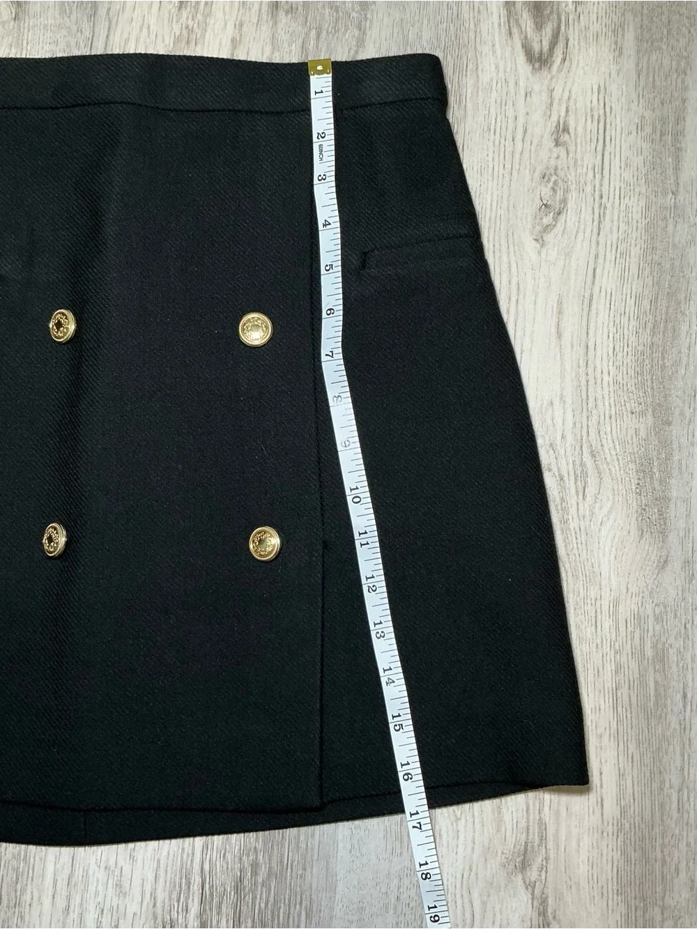H&M Black Gold Button Mini Skirt Size 4